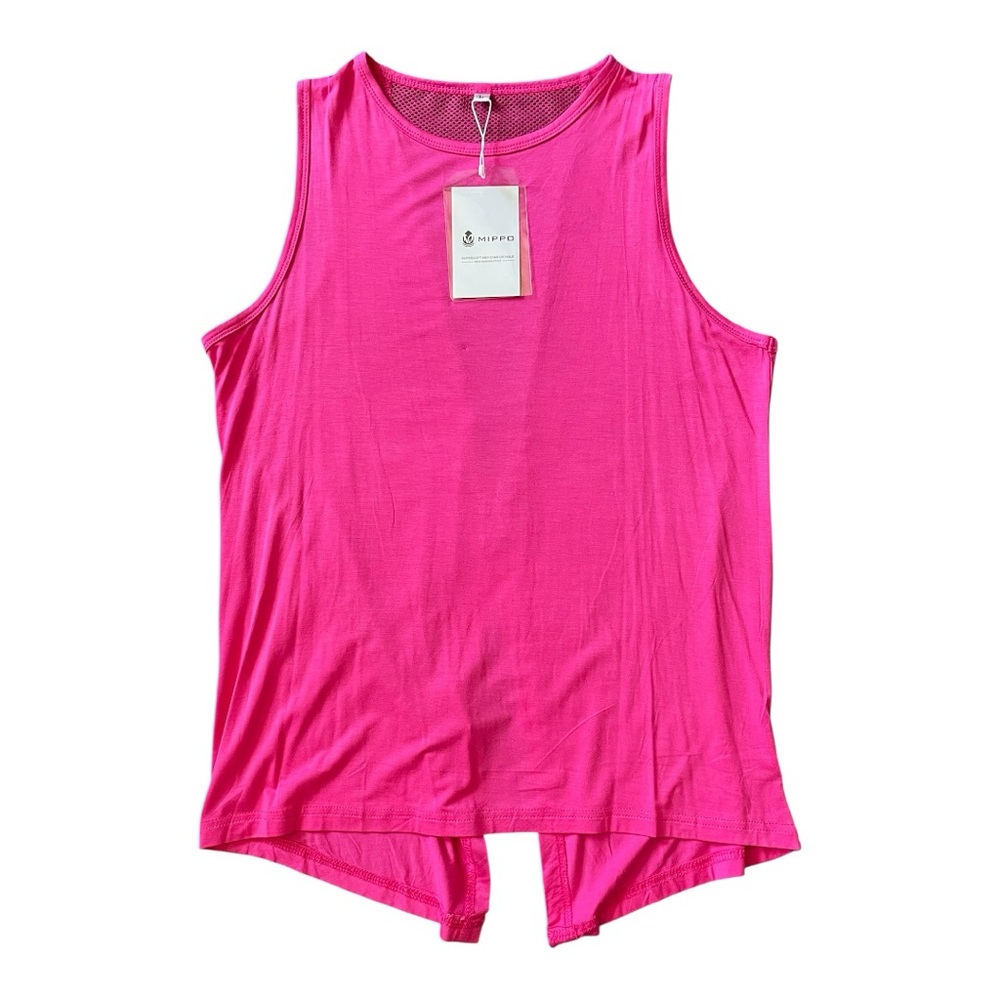 #022, Mippo athleticSleeveless Pink Top, size L, NWT